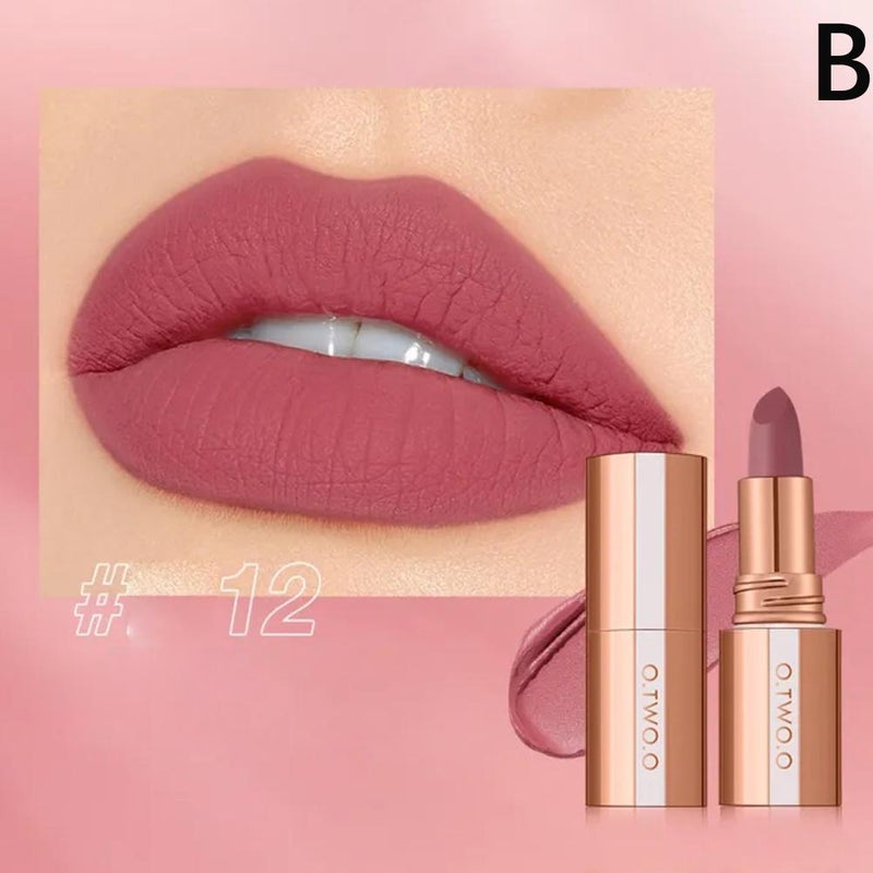 O.TWO.O Soft Nude Lipstick & Lip Balm, Long-Lasting and Waterproof, 8-Color Lipstick